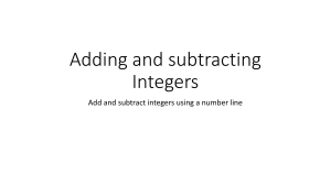 Adding and subtracting Integers