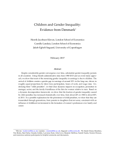 Children and Gender Inequality: Evidence from Denmark