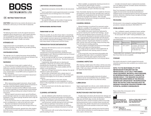 Surgical Instrument Reprocessing Instructions