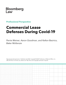Bloomberg  Commercial Lease Defenses During COVID19
