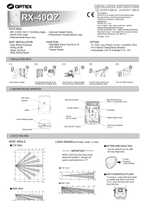 Installation Instructions - Passive Infrared Detector OPTEX RX-40QZ