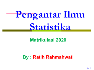 Pengantar Ilmu Statistik