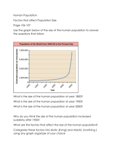 factors affecting the size of the population
