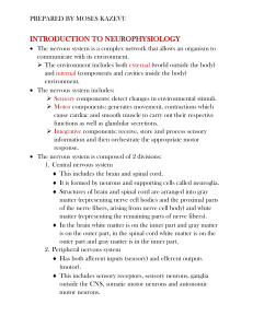 LECTURE 1 INTRODUCTION TO NEUROPHYSIOLOGY