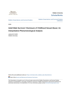 Adult Male Survivors  Disclosure of Childhood Sexual Abuse  An In