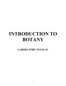 Introduction to Botany Laboratory Manual