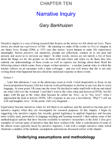 Barkhuizen 2018  Narrative inquiry