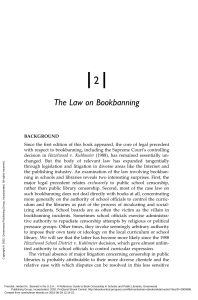 Foerstel, The Law on Bookbanning (from Banned in the USA)