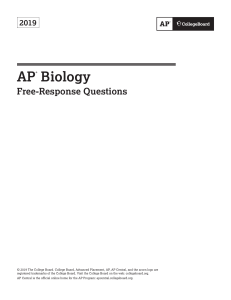 2019 AP Biology FRQ