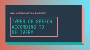 Types of Speech According to Delivery