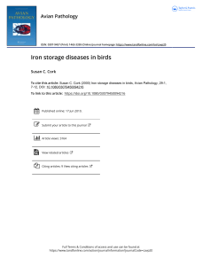Iron storage diseases in birds