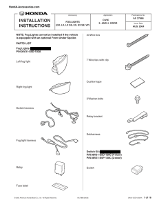 Civic Fog Light Installation Instructions