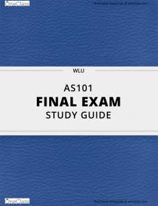 Final Exam review guide