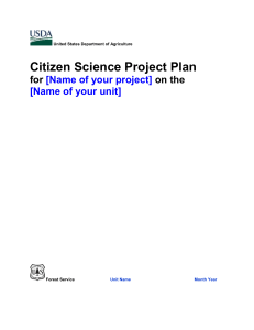 Citizen Science Project Plan Template