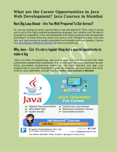Java Training Courses in Mumbai by Prognoz Technologies