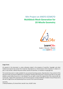LearnCAx-Course-ANSYS-ICEM-CFD-Mini-Project-Multiblock mesh generation for 2D missile geometry