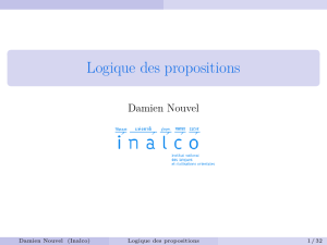 Logique des propositions - Damien Nouvel