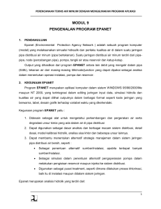 Modul EPANET: Perencanaan Teknis Air Minum