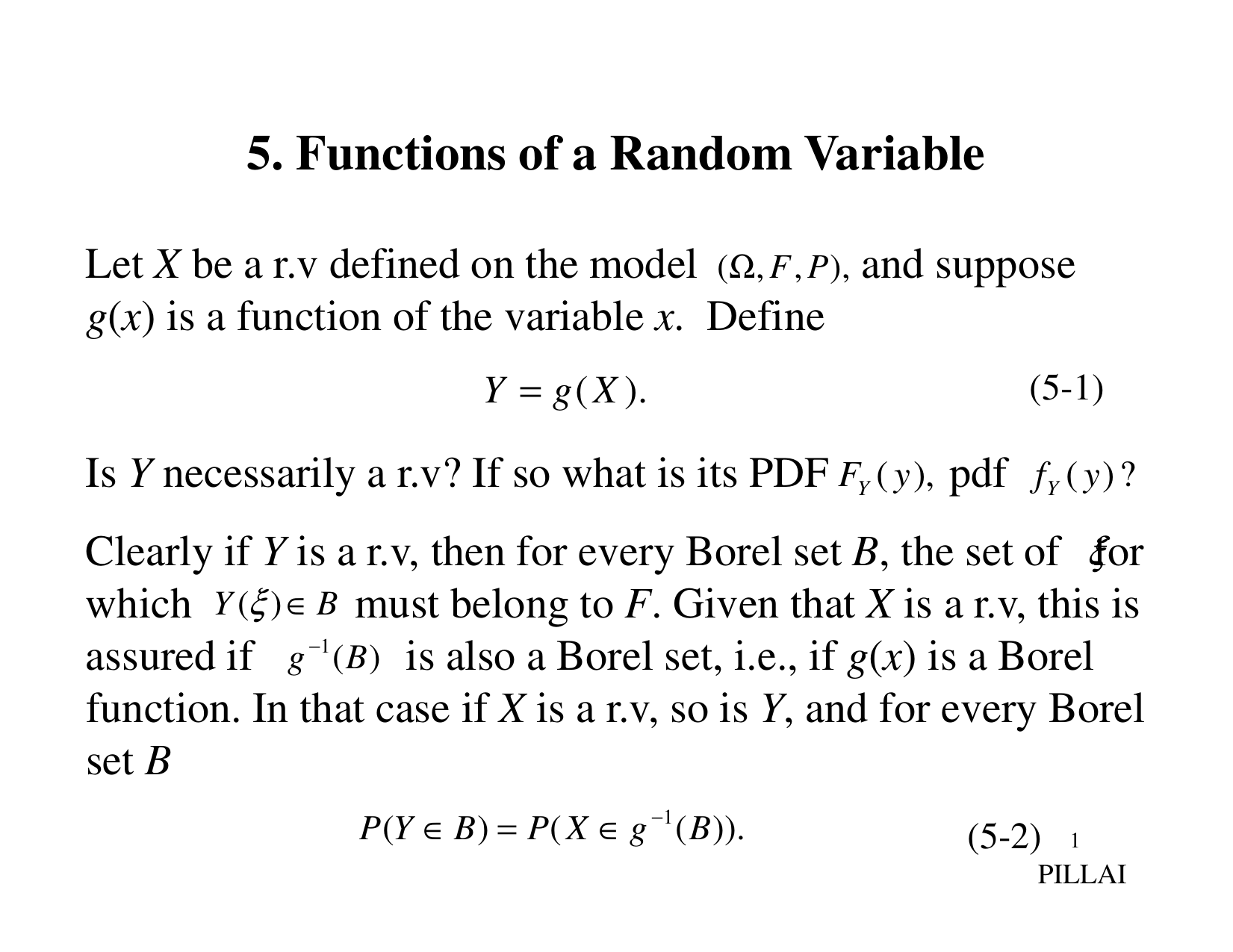 Functions Of Random Variables