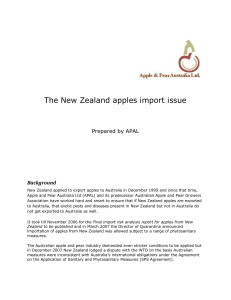 The New Zealand apples import issue