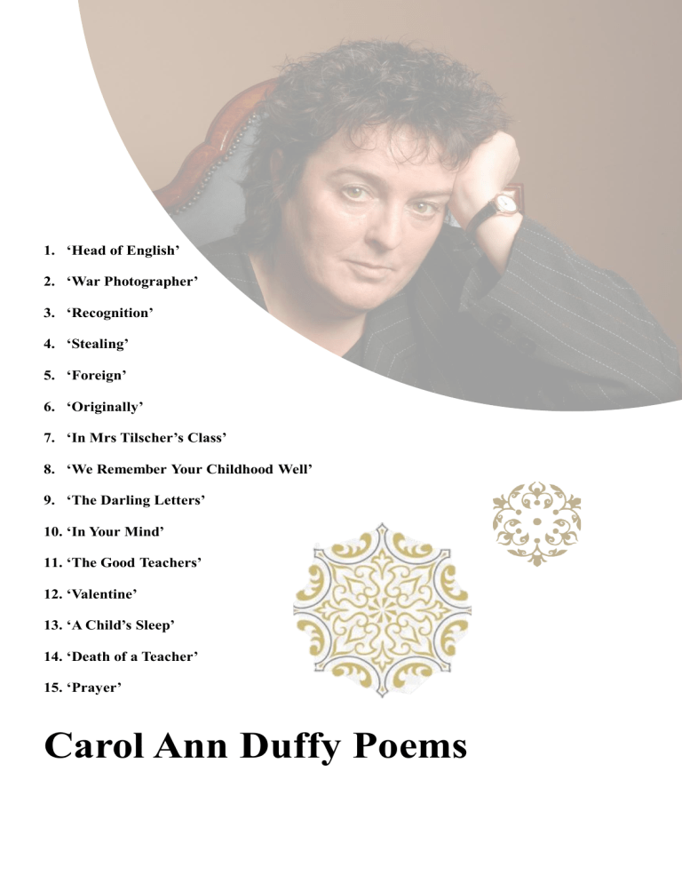 akavet Styre Grund IGCSE Carol Ann Duffy Poems