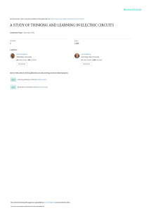 A STUDY OF THINKING AND LEARNING IN ELECTRIC CIRCUITS