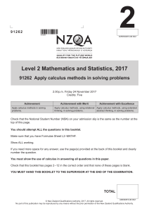 Level 2 NCEA Practice Paper Stats 2017