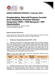 Garis Panduan Pengkaedahan Alternatif PPG Akibat PKP Feb. 2021 (Updated 29.2.2021)
