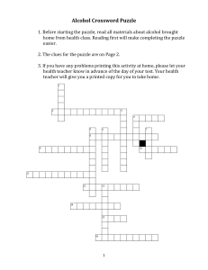 Alcohol Crossword Puzzle
