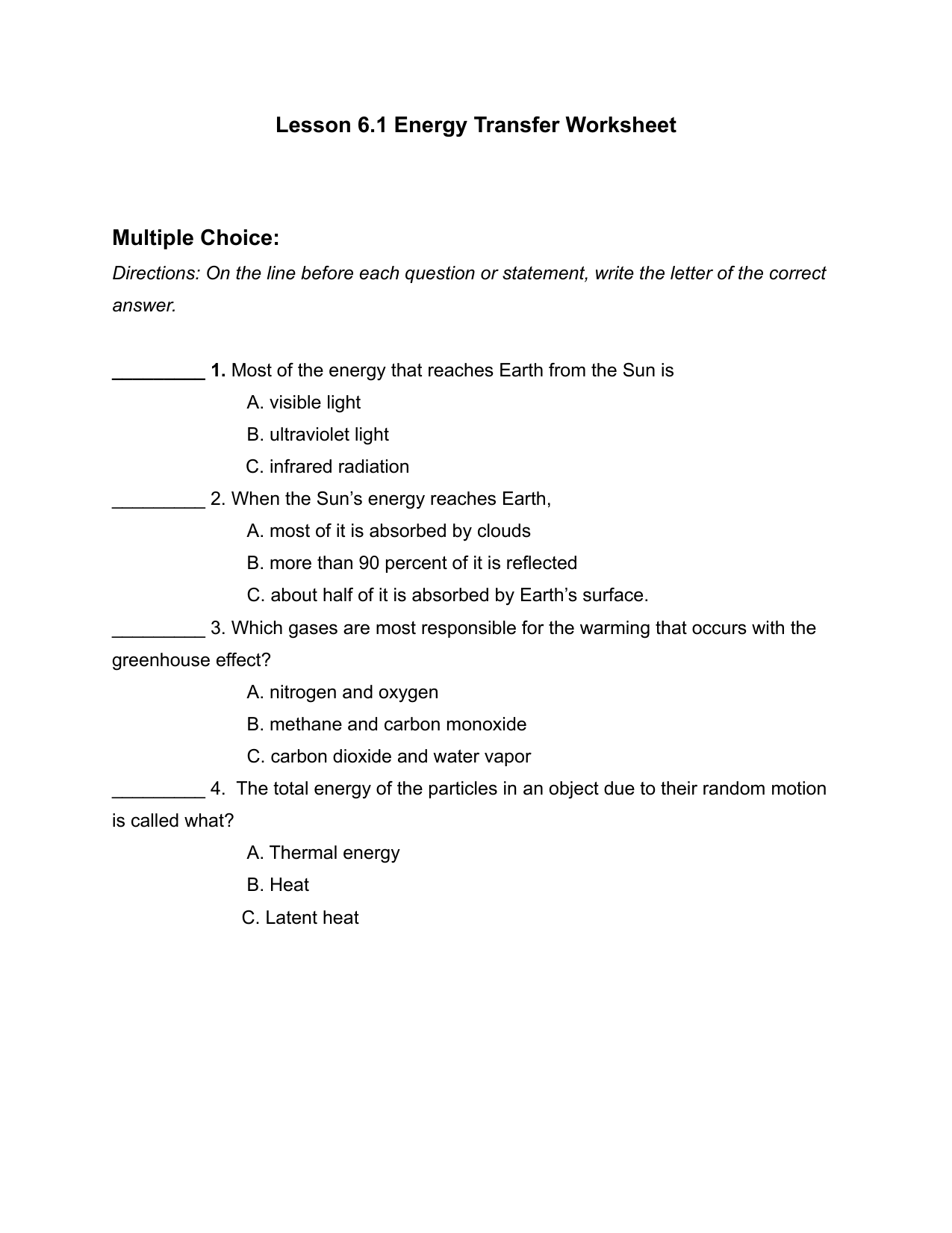 Science Worksheet 2 10a Heat Transfer Worksheet Worksheets For