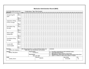 Sample Medication Administration Record