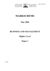 Business Management Mark Scheme May 2002