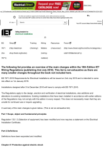 180503 IET BS7671 18th Edition changes