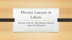 Competent Divorce Lawyers in Lahore For Services of Dissolution of Marriage