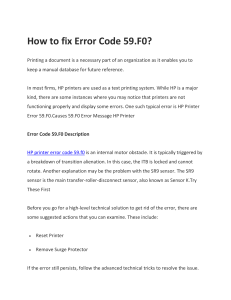 HP Printer Error Code 59.f0