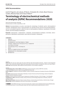 Electrochemical Analysis Terminology: IUPAC Recommendations