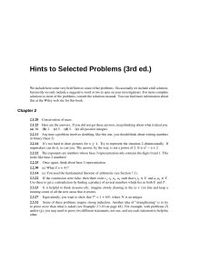 Math Problem Hints: 3rd Edition