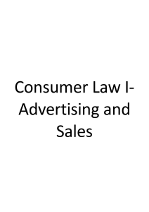 Consumer Law I