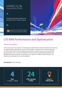 LTE RAN Performance and Optimization