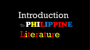 Prelim Unit 1.1 Introduction to Philippine Literature