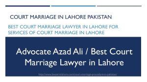 Know Process of Simple Court Marriage in Lahore Pakistan By Lawyer