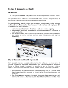 Module 3 (Occupational Health)