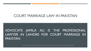 Get Guidance of Court Marriage Law in Pakistan By Lawyers 