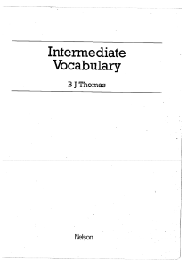 Intermediate Vocabulary Thomas