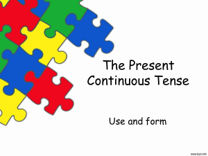 Week 8 Present Continuous Tense