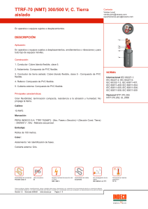 TTRF 70 NMT 300 500 V with insulated ground conductor