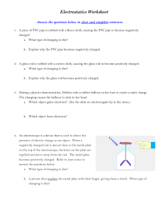 Electrostatics Worksheet