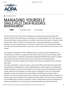 Managing Yourself - AOPA