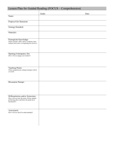 Lesson Plan for Comprehension Strategies