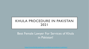 Complete Khula Procedure in Pakistan - Console For Khula in Pakistan By Lawyer